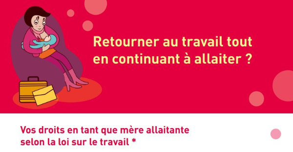 Droits de la mère allaitante selon la loi sur le travail - affiche A4